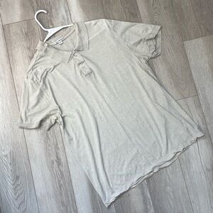 James Perse Polo Shirt cotton cashmere mens Gray (small) preppy natural classic
